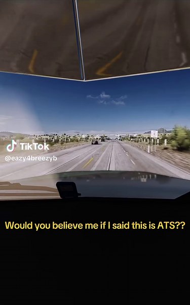 Early morning haul, empty highway, sun cutting through the windshield. No rush. No traffic. Just road and realism #AmericanTruckSimulator #TruckPOV #POVDriving #TruckTok #SimGaming