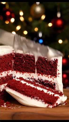 Red Velvet Cake Cutting ASMR 🎄🍰 #asmr #redvelvetcake #christmasasmr #satisfying #holidayasmr