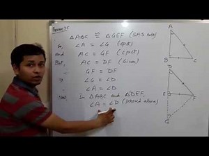 Triangles theorem 7.5 RHS congruence rule proof class 9