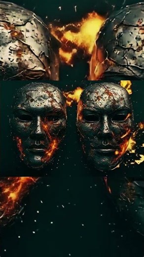 Burning Metal Masks 🔥😮 Dark AI Animation Short