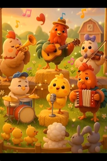 Meet the Marching Chicken Band as they walk and play together in a fun 3D cartoon parade. The baby chick sings while the hens and roosters play guitar, trumpet, violin, accordion, and drums. A cheerful and family-friendly video that brings music, color, and smiles to everyone. 🎯Send stars to support Tune Tails. #fblifestyle #fbreelsfypシ゚viralシ #fbreelsfypシ゚ #fbreels2025ツ #TuneTails #3dcartoon #fbreels #KidsMusic #FarmAnimals #AnimalBand #HappyVibes | Tune Tails