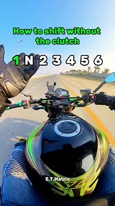 811K views · 6.4K reactions | How to shift without the clutch on a motorcycle Upshift: with your foot ready to shift up resting under the shifter, roll off the throttle, click up into the next gear and roll back on the throttle Downshift: with your foot ready to shift down, blip the throttle and click down a gear at the same time #moto #motorcycle #gearshift #clutchless #clutch #howto #bikelife #etmatrix | E.T.Matrix | Facebook
