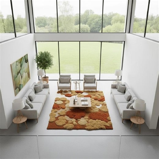 Buy Handmade Organic Pebble Pattern Rug, Modern Abstract Wool Carpet, Neutral Earth Tone Living Room Area Rug, Custom Size Available Online in India - Etsy