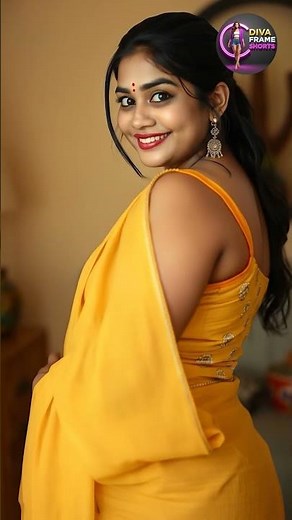✨ Romantic Yellow Saree Beauty – A Warm Smile That Speaks a Thousand Words 💛 #sareelove #sareestyle