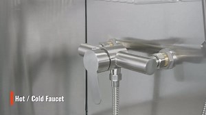 VEVOR 38 in. Pet Dog Bathing Station w/Ramp Professional Stainless Steel Dog Grooming Tub Pet Furniture Cover Right BXGCWYG38YHLFA377V0