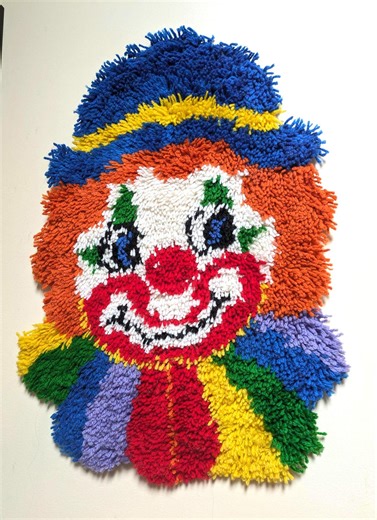 Large Clown Latch Hook Wall Hanging or Rug 17x26 - Etsy