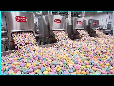 How Sweethearts Heart-Shaped Candies Are Made in a Factory
