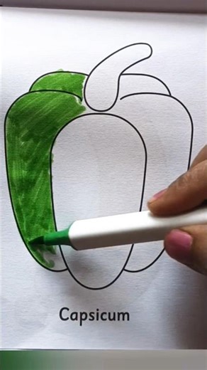 You Can Color This Capsicum in 20 Seconds! ⏱️🎨 #art #drawing4kids #drawingtutorials