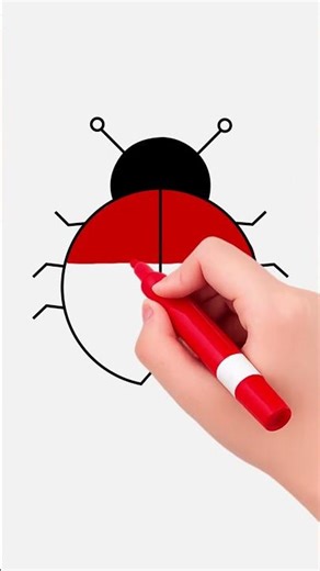how to draw ladybug short #easydrawingforkids #drawing #drawingguide #ladybugdrawing