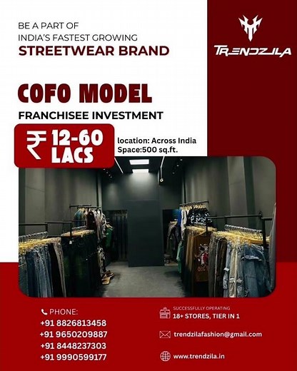👉 Start Your Own TrendZila Franchise | Investment ₹12–30 Lakhs