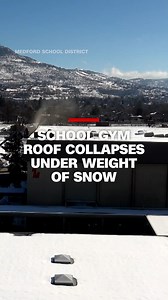 221K views · 1.3K reactions | A portion of the gym roof at an Oregon high school collapsed after approximately 700,000 pounds of snow accumulated on top of it. According to the Medford School District, the gymnasium was empty, and no injuries were reported. | CNN | Facebook