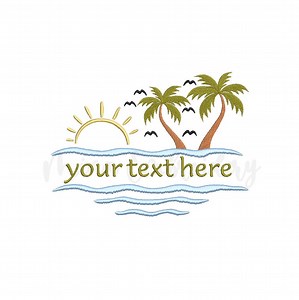 Split Summer Beach Embroidery Design, Palm Tree Embroidery Design, Machine Embroidery Design, 6 Sizes, Instant Download - Etsy