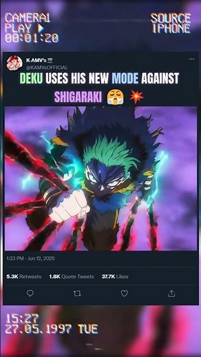 DEKU uses his NEW MODE AGAINST SHIGARAKI 😤💥 | #anime #bnha #mha #animeedit #viral #myheroacademia