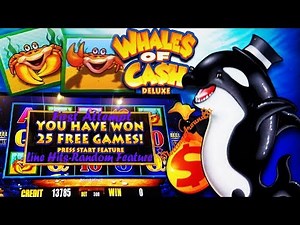 First attempt! Whales of Cash Deluxe slot machine! Nice slot win with line hits and bonuses