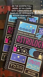 1.2K views · 41 reactions | Coloring Book of Shadows: Astrology. ️✨ #scorpiomoon #fullmoonritual #moonspells #astrologyvibes #moonvibes #fullmoonvibes #fullmoonscorpio #witchcraft #witchybooks | Coloring Book of Shadows | Facebook