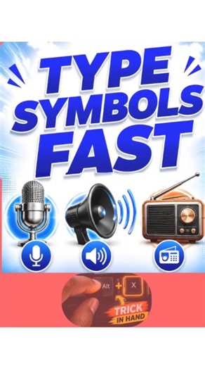 How to Type 🎤 🔊 📻 Symbols Using Keyboard Shortcuts #viral #keyboard shortcuts
