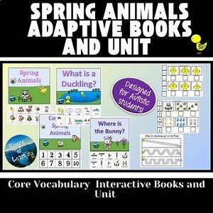 Spring  Animals Interactive & Adaptive Book|Autistic | Special Needs | Core Word