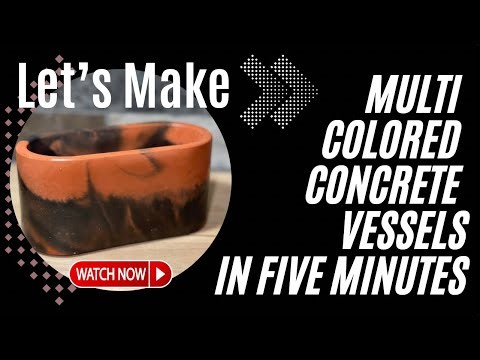 DIY Multi Colored Concrete Vessels Start To Finish Using Amazon Oval Molds
