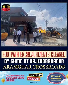 18K views · 285 reactions | #Hyderabad: @GHMCOnline Town Planning officials demolished makeshift #shops set up by #streetvendors on the #footpath at #Rajendranagar–#Aramghar crossroads. The operation was carried out under tight police security as vendors protested the move. The officials said that action aimed at clearing #pedestrian space. | TNANews | Facebook