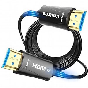 Fiber Optic HDMI Cable 65FT/20M Long - 8K 48Gbps High Speed HDMI Cord/CL2/8K 60Hz/4K 120Hz,HDCP 2.2&2.3,HDR10 - Compatible with HDTV/Monitor/Projector
