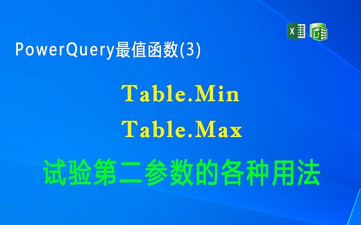 F060 PowerQuery  最值函数(3)Table.Min和Table.Max
