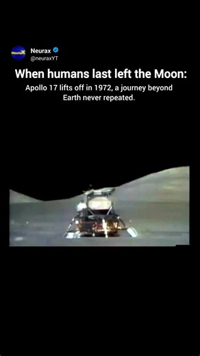 Neurax YT | Apollo 17 lifts off from the Moon on December 14, 1972, marking the last time humans walked on the lunar surface and traveled beyond Earth.... | Instagram