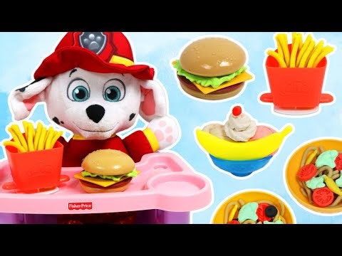Paw Patrol Marshall Cooks with Toy Hamburger Grill!