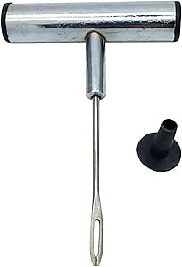 Tire Repair Kit With Plugs Mushroom Tire Plug Kit Tire Patch Kit Heavy Duty Professional Tubeless Tire Gun Puncture Kit for Tyre Punctures and Flats on Cars Motorcycles Trucks and Tractors (Brown)