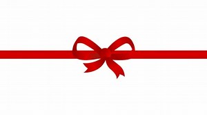 Animated Red Ribbon Bow Vector Illustration Isolated White Background