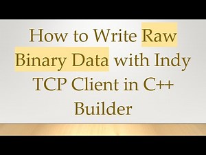 How to Write Raw Binary Data with Indy TCP Client in C+ + Builder