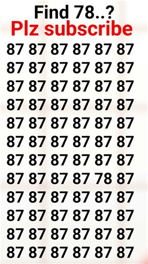 FIND 78 IN 87 #puzzle #iqtest #quiz #maths #find #entertainment#shortsvideo