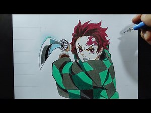 How to draw Tanjiro