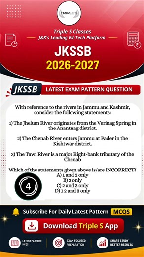 JKSSB Latest Pattern MCQs - All JKSSB UPCOMING EXAMS - Subscribe @TripleSClasses | #jkssb #jkpsc