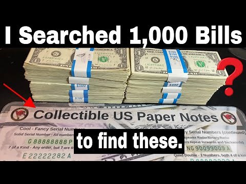 1,000 Bill Search for Rare Star Notes and Fancy Serial Numbers