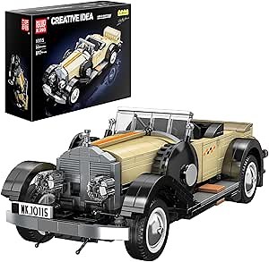 Mould King Classic Car Building Sets, 10115 Retro Car Model Build and Display, Collectible Vintage Antique Vehicle Toys, Kits for Adults Aged 14+(897 Pieces)