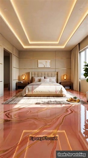 "Transforming an Ordinary Bedroom with Rose Gold Epoxy – Luxury Floor Makeover Timelapse!" #epoxy
