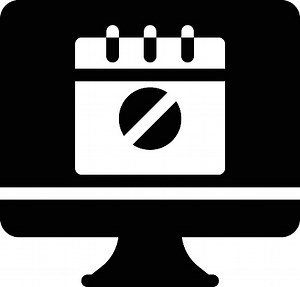 calendar screen vector glyph flat icon