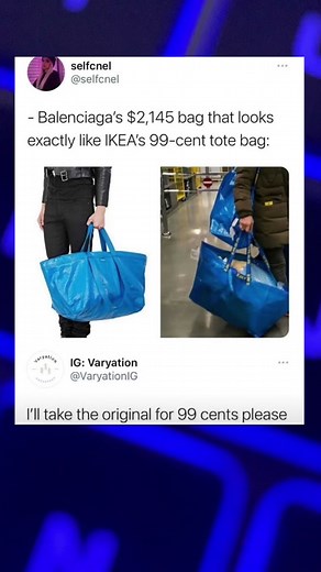 Original IKEA Bag vs Balenciaga: A Meme Comparison