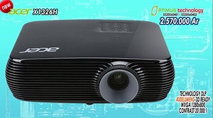 VIDEO PROJECTEURS ACER Qualité d'image sans égale Même dans les pièces les plus lumineuses, vos présentations sont aussi brillantes que vos idées. Après une utilisation prolongée du projecteur, les couleurs sont toujours éclatantes et le texte net grâce aux technologies de couleur avancées d'Acer. Bénéficiez d'une projection parfaite avec la correction de la distorsion trapézoïdale. Vous pouvez également inviter votre public à plonger au cœur de l'univers 3D. >> ACER X1326H :: 2.570.000 ARIARY (