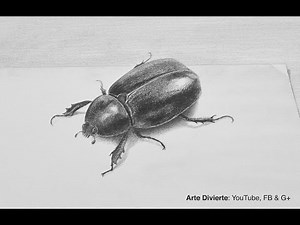 How to draw a beetle in 3D with a pencil - Insect