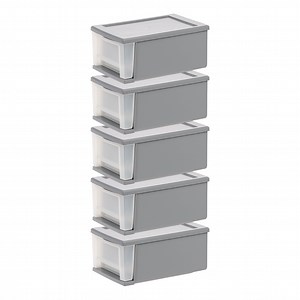 IRIS 7 Qt Small Plastic Under Bed Storage Drawers, Stackable and Modular, 5 Pack