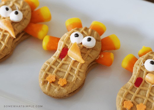 Nutter Butter Turkey Cookies | Somewhat Simple