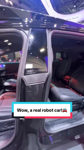 Wow, a real robot car! 🚗 Inside the Tensor, Earth’s first robot car for personal ownership! It promises Level 4 autonomy, automatic doors, switching between steering wheel and hands free. 300 miles range and going into production this year! #techtok #ces2026 #car #robot