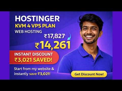 Hostinger Exclusive Coupon 2026 KVM 4 VPS: ₹3,021 80% offer