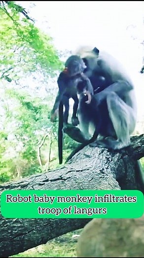 Robot Baby Monkey Infiltrates Langur Troop – What Happened Next Will Shock You! 😳 | #shorts