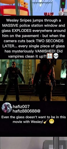 Wesley Snipes In Blade Trinity 2004, All The Glass Magically Disappeared After Landing