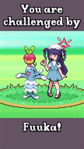 How I drew Fuuka as a PKM Trainer #pixelart #aseprite #pokemon #bluearchive #animation #tutorial