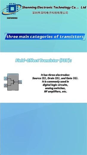 What are the three main categories of transistors? #transistor #BJT #FET #IGBT #chips #fyp