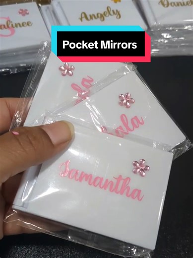 Pocket Mirrors. Can fold backward to stand. ✓ Mirror and 1 name print - $15 ✓ Mirror, 1 name print and gem - $16 ✓ Mirror, 1 name print, under letter and gem - $18 Gem shapes available - flowers and circles Lots of Name colours to choose from . Personalized Packaging also available at $4 each. For Personalized Items - Orders are processed when payments are received. Payment Options: - Online Bank Transfer - Direct Deposit - In-store Cash Payment ✅ Located San Fernando ✅ WhatsApp orders to 736-05