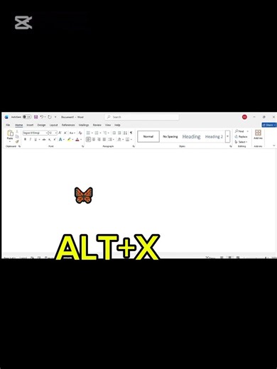 ms word butterfly 🦋 symbol shrotcut key....
